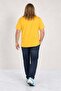 Large Size Men's Crew Neck T-Shirt Summer 23119 Yellow - 3