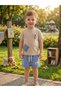 Top-Bottom Set with Teddy Bear Detail, Flexible and Comfortable Children's Set, T-Shirt + Shorts, Ages 1-4 - 2
