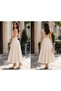 Women's White Knitted Scuba Crepe Casual Skirt Length:94-95Cm - 2