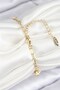 Brass Zircon Stone Seashell Model Gold Color Women's Bracelet - 2