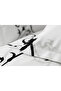 Azalea Satin Cotton Double Duvet Cover Set - White - Black - 2