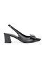 Nira Flexible Soft Non-Slip Sole (4/6 cm) Black Skin Light Elastic Women's Thick Heeled Corner Bow - 5