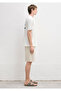 Printed Ecru T-Shirt Loose Fit / Comfortable Loose Cut 0613645-70057 - 6