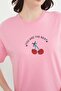 Cherry Printed Crew Neck Casual T-Shirt - 5