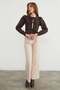 Peter Pan collar Front Tie Crop Blouse - 3
