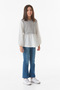 Striped Crew Neck Girl's Blouse - 4