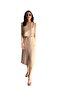 Women's Double Suit- Aerobin Fabric Front Slit Piece Skirt-Low Sleeve Piece Blouse - 5