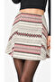 Patterned Mini Length Skirt with Elastic Waist - 2