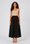 Women's Black 100% Tencel Fabric Skirt with Elastic Waist and Pocket Detail - 3