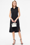 Women's Black Collar Buttoned Dress ARM-17Y00028 - 3