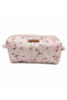 Women's Floral Patterned Makeup Bag - Fluffy Bag Organizer, Skincare Bag, 100% Cotton