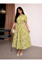 Women's Green Lily Flower Patterned Lily Dress - 3