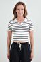 Striped Polo Neck T-Shirt - 6