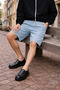 Men's Premium Jogger Relax Cargo Pocket A.Blue Linen Shorts - 5