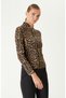 N-Tech Camel Siyah Leopar Detaylı SweaTshirt - 4