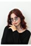 Unisex Rimless Cat Eye Sunglasses Gold Color Shank Blue Glass Uv Protected Ava C1 - 3