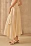 Belted Voile Skirt Beige - 3
