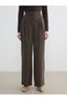 Trendlucky Wide Leg Pleated Women's Fabric Pants with a Difference in Color - 2