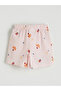 Lcw Kids Ecru Shirt Collar Patterned Girls' Shorts Pajama Set - 6