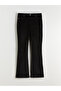 Texx Store Quality Lcw Modest Black Velvet Straight Tight & Slim Spanish-Cut Women's Trousers - 5