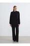 Alita City Lcw Modest Black Knitwear Plain Loose & Baggy Women's Tunic with a Difference - 2