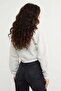 3 Thread Heart Embroidered Crop Sweatshirt - 3