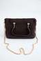 Zippered Knitted Shoulder Bag with Chain Strap