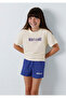 Logo Printed Purple T-Shirt Shorts Set Loose 7t10001-70909