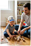 Summer Length Full Protection, Extra Elegance! 100% Cotton Hat for Little Boys (0-18 Months) (Size 43-46 cm) - 2