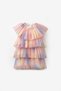 Orange Star Printed Layered Tulle Girls' Dress - Estela - 4