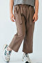 Girl's Pants with Tie Detail, Comfortable Cut, Pockets, 4-8 Years, Brown