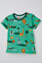 Boy's Shorts Pajama Set Safari Themed Cute Animals Patterned 1.5-5 Years Old, Green - 8