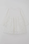 Girl's Long Sleeve Dress with Organza Embossed Floral Skirt Part Tulle Detail 3-7 Years, Ecru - 5