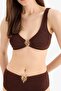 Regular Fit Wrinkled Textured Brown Bikini Top E0206Ax25Sm - 3