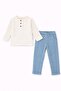 Unisex Baby Kids 100% Cotton Muslin 2-Piece Pajama Set - Blue