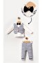 Baby Boy 100% Cotton Muslin 4-Piece Set with Bow Tie and Vest - Gray - 2