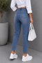 Mom Fit Jeans High Waist Boyfriend Cut Non-Lycra Light Blue Women's Jeans C599 - 8