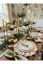 2 Pieces Orange Striped Scalloped American Serving Dish - 6