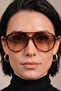 Women's Uv400 Pilot Retro Brown Frame Sunglasses Wp25-23 C3 Gradient - 3
