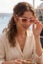 Women's Uv400 Square Powder Pink Frame Sunglasses 23002-1 C32 - 3