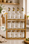 Gusto – 3-Tier Glass Spice Rack and Oil Dispenser Set with Bamboo Stand - 2