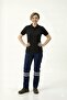 Black Polo Collar Short Sleeve Work T-Shirt Combed Cotton Fabric - 4