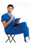High Quality Lycra Cobalt Blue Jogger Scrubs - Luxury Uniform Suit - 3