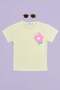 Flower Printed Crew Neck Girl's T-Shirt