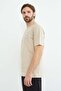 Text Embroidered Crew Neck T-Shirt - 4