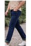 Men's Slim Fit Navy Blue Jeans – Folded Hem, Natural Wash - 3