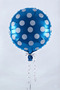 Dark Blue Polka Dots Round Foil Balloon 18 Inches 45 cm 1 Piece