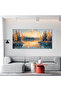 Yellow Nightfall Landscape Wall Art (60x120 cm) – Modern wrap Framed Canvas Print - 4