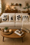4-Piece Punch Throw Pillow Cover Set 43X43 cm – Linen Fabric Decorative Sofa Throw Pillow
