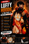 One Piece Hooded Sweatshirt Laser Print Luffy Zoro Ace Monkey Anime Manga - 2